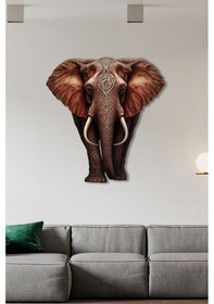 Resim Kızıl Fil Renkli Metal Tablo 