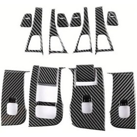 Resim Honeybeeshop Tesla Model Y 2021 2023 Karbon Fiber Kapı Anahtar Cam Kaldırıcı Seti Lhd 