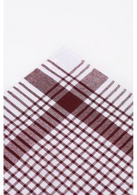 Resim Pamuklu Bordo Renkli Pöti Kareli 4'lü Kurulama Bezi, Beslenme Örtüsü, Servis Peçetesi 