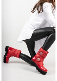 Resim Miah Kırmızı Rugan Kar Bot Renkli Çok Renkli 