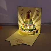 Resim 3D Açılır Doğum Günü Pastası Kartı - 4 Renk Seçeneği, Parti Davetiye Sürpriz Hediyesi Kartı: Kadınlar, Erkekler, Çocuklar, Eş, En İyi Arkadaş, Kız Kardeş, Erkek Kardeş, Anne, Baba için Eğlenceli 3D Mutlu Yıllar Tebriği - Zarf Dahil Basit Tasarım 