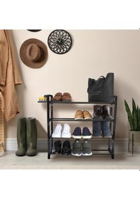 Resim DecoBella 4 Katlı Ayakkabılık Siyah 
