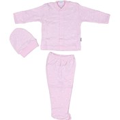 Resim Sebi Bebe Bebe Bebek Pijama Takımı Bulutlu 3'lü Kendinden Eldivenli Pamuklu 