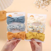 Resim Darbiny 3'lü Sevimli Tavşan Kulaklı Fiyonklu Kız Başlıkları - Yumuşak Polyester, Günlük ve Rahat Giyim İçin Mükemmel 