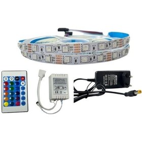 Resim Ir Kumandalı Rgb Şerit Led Set 5050 Ledli 3çipli 5metre Ip20 