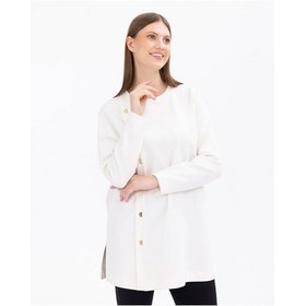 Resim Gala-xi Büyük Beden Düğmeli Ekru Kadın Tunik 2321201034 001 