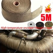 Resim Yüksek Sıcaklık Dayanıklı 5.0 metre Fiberglas Bant - - Otomotiv ve Motosiklet Uygulamaları için Uygun - Metal Yüzeyler, Borular, Dayanıklı Fiberglas Yalıtım Bandı, Halloween/Noel Hediyesi 