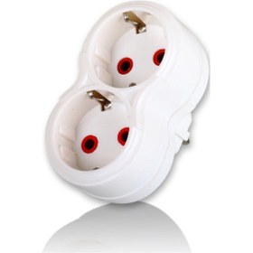 Resim Fetih 101-02 2'Li Topraklı Fişli Priz Beyaz 