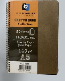 Resim Alex Schoeller A5 140 G 50 Yaprak Sert Kapak Sketchbook 