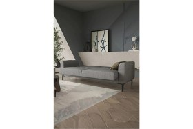 Resim ModaLife Mitra Üçlü Kanepe Modern Tasarım Gri Keten Sandıklı Yataklı 213 cm Derinlik 74 cm 