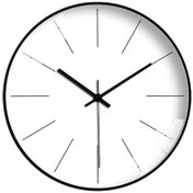 Resim Suntek Sessiz Hareketsiz Pille Çalışır Ofis Duvar Saati Beyaz - Siyah Siyah - Beyaz 