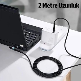 Resim Baseus Zinc Manyetik Type-C To Dc Round (79X55MM) Lenovo Laptop Şarj Kablosu 100W 2M-(5775) 