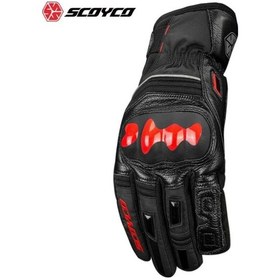 Resim Motosiklet Eldiveni Deri Ve Cordura Reflektörlü Su Geçirmez Özel İç Mebran Dirençli Motor Eldiveni 