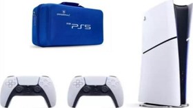 Resim Sony Playstation 5 Slim 1 TB Digital Edition Oyun Konsolu + 2. Dualsense Kol + Sony Playstation 5 Taşıma Çantası Mavi 