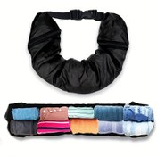 Resim TSO Onaylı Seyahat Boyun Yastığı - Çok Bölmeli Hafif Taşınabilir Bagaj Organizatörü, Dayanıklı Polyester, Siyah Retro Tasarım ile Kıyafet ve Aksesuar Saklama 