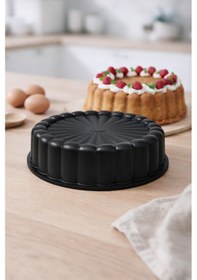 Resim Papatya Döküm Kek Kalıbı 27cm Siyah Siyah 