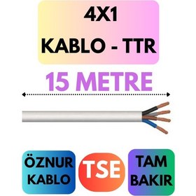 Resim Öznur 4x1 Ttr Kablo Metre Seçenekli Beyaz - 15 Metre 