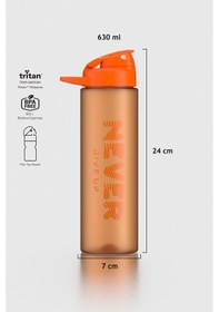 Resim Renga Lidya Yazı Desenli 630 Ml Mat Tritan Matara 912118 Turuncu Turuncu 