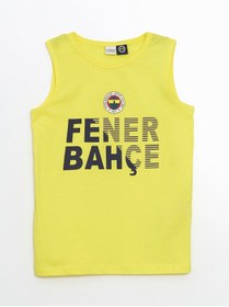 Resim LC Waikiki GÜLİS GİYİM'DEN Sarı Bisiklet Yaka Fenerbahçe Baskılı Erkek Çocuk Atlet ve Deniz Şortu 