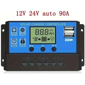 Resim Boatshop1 W88 Güneş Şarj Kontrol Cihazı 12v 24v Otomatik 90a Güneş Paneli Kontrolörü 10a 100a Arası 