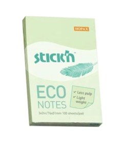 Resim - Stickn 76x51 Mm Eco Notes Pastel Yeşil 100 Yaprak 