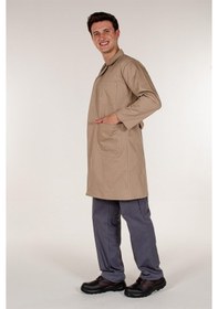 Resim Bej Gabardin Erkek İş Önlük 