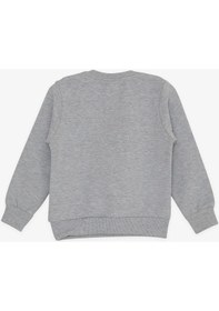 Resim Breeze Girls & Boys Erkek Çocuk Sweatshirt Yazı Baskılı 2-6 Yaş, Açık Gri Melanj-açık Gri Melanj Açık Gri Melanj 