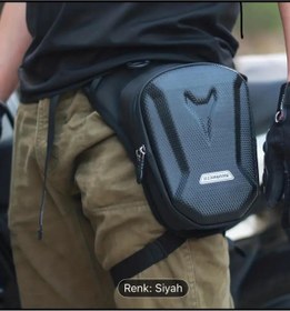 Resim Newish Polo Unısex Siyah Motorcu Sırt Ve Bacak Ve Bel Çantası Sert Ön Yüzey Korumalı 