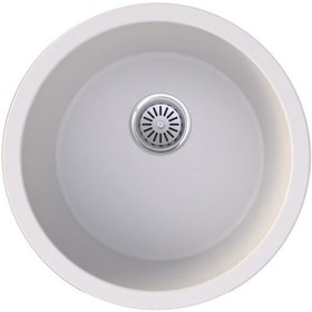 Resim Gradde Beyaz Oval 47CM Çapında Tezgahaltı.Üstü.Sıfır Granıt Eviye Gr47C 