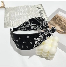 Resim Snapbuy Boho Yay Baskılı Geniş Kenarlı Saç Bandı - Kadınlar Ve Kızlar İçin Vintage Aksesuar10000mah Black 