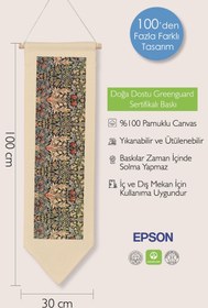 Resim William Morisse Duvar Halısı, Sanat Serisi Dekor, 100cm Kanvas Flama Askılı Duvar Örtüsü NO:702 - Renkli - 15 / 30 x 100 