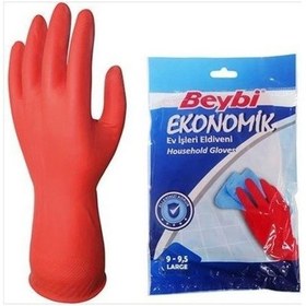 Resim Beybi Ekonomik Ev Işleri Ve Bulaşık Eldiveni Kırmızı 9/9,5 1Çift 
