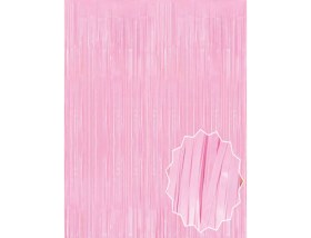 Resim Buğz Soft Pembe Püsküllü Kapı Perdesi 