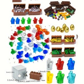 Resim Küçük Partikül DIY Yapı Blokları 30385 Superman Kristalleri Kristal Madencilik Matkap Aksesuarları ile Uyumlu 4738 4739 Küçük Partikül Blokları 30153 Hazine Kutusu 4738/4739 Elmas 