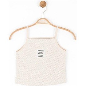 Resim Kız Çocuk Summer Time Yazılı Crop-13988-krem Krem 
