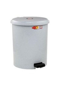 Resim Omnipazar Sy-4219 Gri Pedallı Yuvarlak Çöp Kovası İç Kovalı 40 Litre Gri 