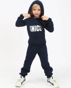 Resim Zajcık Rosa Baskılı Kapüşonlu İzolasyonlu Sweatshirtlü Takım Eşofman 159762012 Mavi 