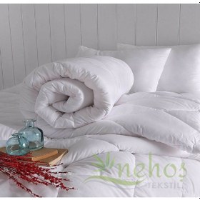 Resim Çift Kişilik Antibakteriyel Mikrofiber Saten Beyaz Yorgan Beyaz 