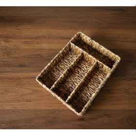 Resim Hasır Bölmeli Çekmece İçi Kaşıklık 4 Bölmeli Doğal 