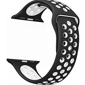 Resim Apple Watch 6 44 MM Delikli Çift Renk Silikon Bej Kordon 
