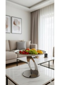 Resim Queen Sılver Tekli Sunum Tabağı 26 Cm Gümüş 