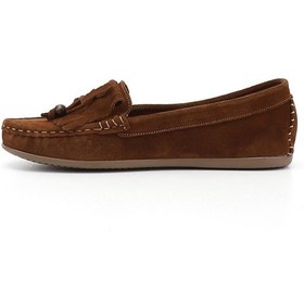 Resim Gönderi(R) Gönderi R Kadın Taba Süet Fiyonklu Hakiki Deri Comfort Loafer Dyza86037180 