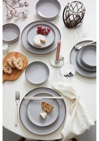 Resim Moderna 12 Parça 4 Kişilik Yemek Takımı Gri 