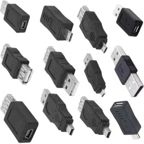 Resim Prettyia 12 Adet / Takım Otg USB 2.0 Bir Erkek Kadın Mikro-B Değiştirici Veri Dönüştürücü (Yurt Dışından) 