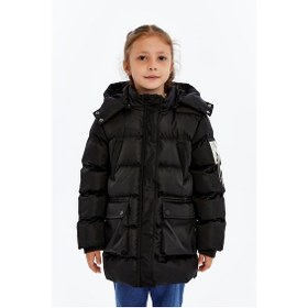 Resim Benitto Kids Kız Çocuk Kalın Kışlık Kapüşonlu Kaban 51349 Siyah 