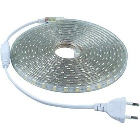 Resim Cata Şerit Led 220Volt 3 Çip Dış Mekan Yeşil + Fiş 3 Metre 