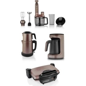 Resim Schafer Kea Elektro Mega Ev Aletleri 4 Lü Set Kahverengi 