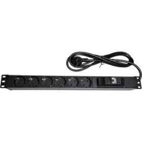 Resim SCS 6'lı Schuko Rack Kabinet Akım Korumalı Priz Pdu - 16A 1.5 mt 