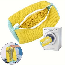 Resim 2'li Büyük Boy Çamaşır Makinesi Ayakkabı Torbası - Fermuarlı, Ağır Hizmet Tipi Polyester Çamaşır Torbaları, Deformasyona Karşı Dayanıklı Tasarım, Ayakkabı, Spor Ayakkabı, Botlar için Uygun, Dayanıklı Kumaş Yapısı, Deformasyona Karşı Tasarım, Giysi Düzenleyici Saklama 