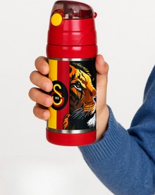 Resim Galatasaray GS Aslan Baskılı Çocuk Çelik Termos Matara 425 ml Boyun Askılı 